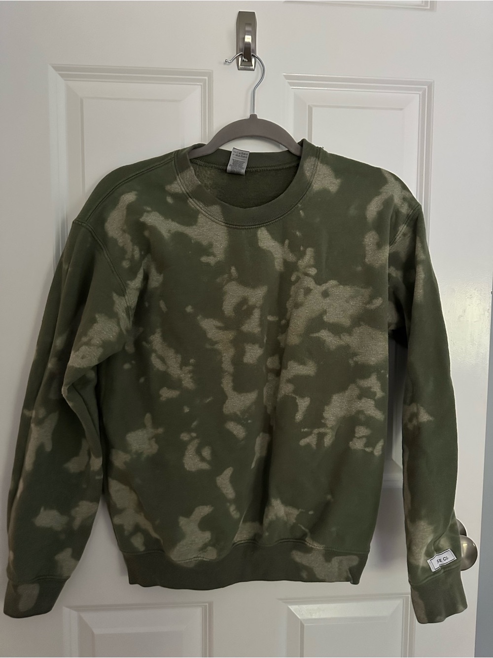 Gildan Olive Green Bleached Crewneck Sweatshirt